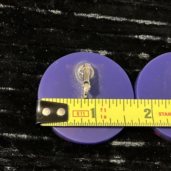 Unique Vintage Resin Acrylic Abalone MOP Inlay Southwestern Clip On Earrings - Picture 5 of 5